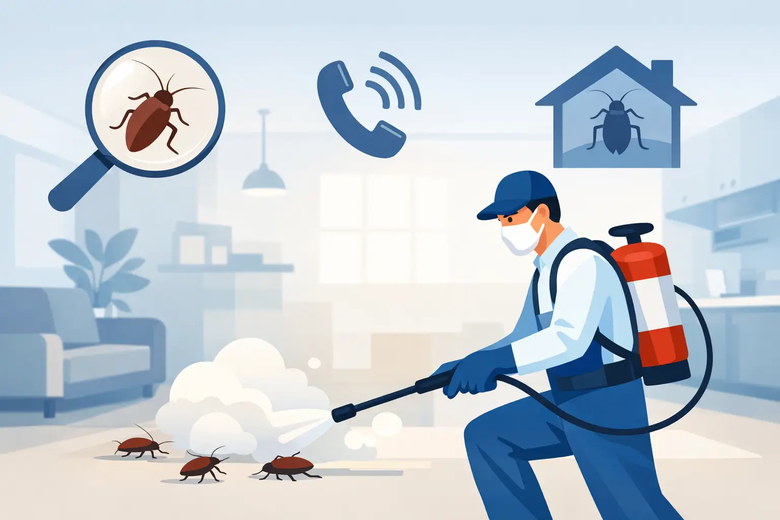 Fumigador de cucarachas: cuándo llamarlo